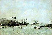 Eugene Boudin Villefranche Navios de guerra oil painting picture wholesale